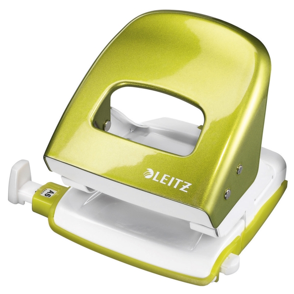 LEITZ WOW 5008 2-HOLE PAPER PUNCH GREEN - UP TO 30 SHEETS