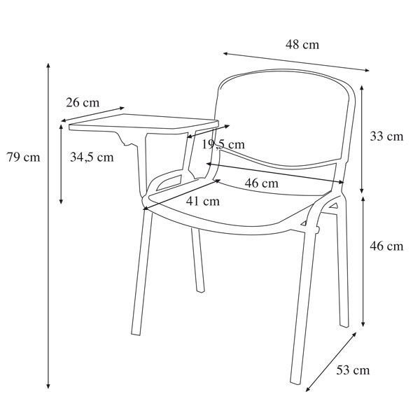 MERLO 6468 STACKING CHAIR PP BLK/TABLE