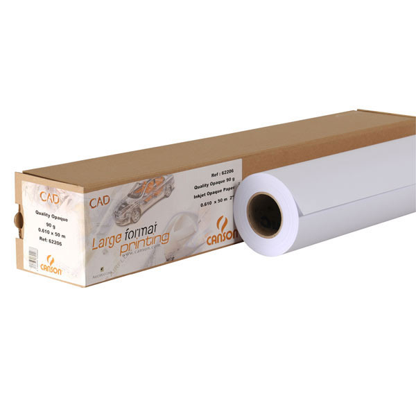 Rollo de papel plotter opaco CAD 90 g/m2 CANSON. Ancho: 914 m. Largo: 50 m