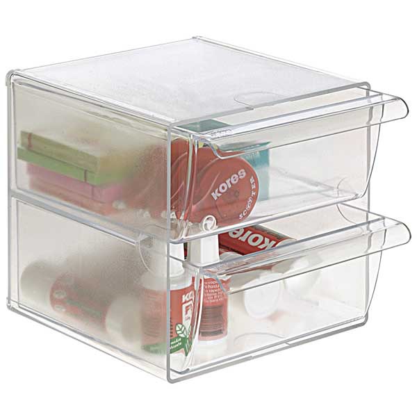 Modulo Organizador Cubo con 2 cajones transparente  Dimensiones: 190x152x152mm