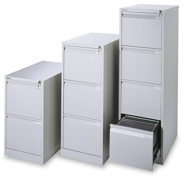 BISLEY 2-DRAW FILING CABINET GRY RAL7035