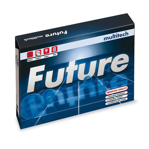 Caja de 5 paquetes 500 hojas papel FUTURE Multitech A4 80g/m2 blanco