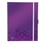 LEITZ WOW BE MOBILE NOTEBOOK PP COVER A4 SQUARED 5X5 PURPLE