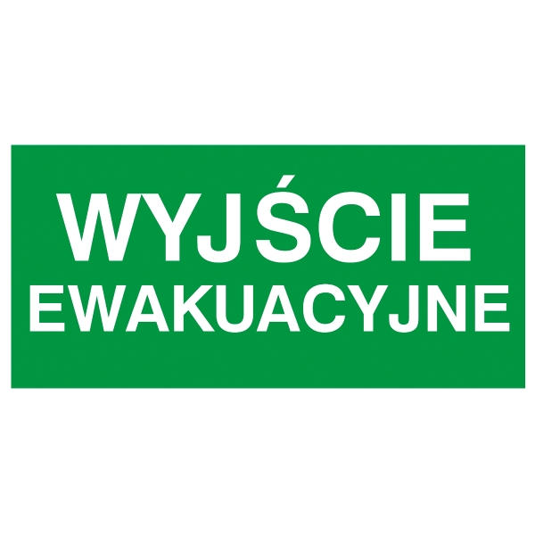 Znak Wyjście ewakuacyjne, 200 x 400 mm