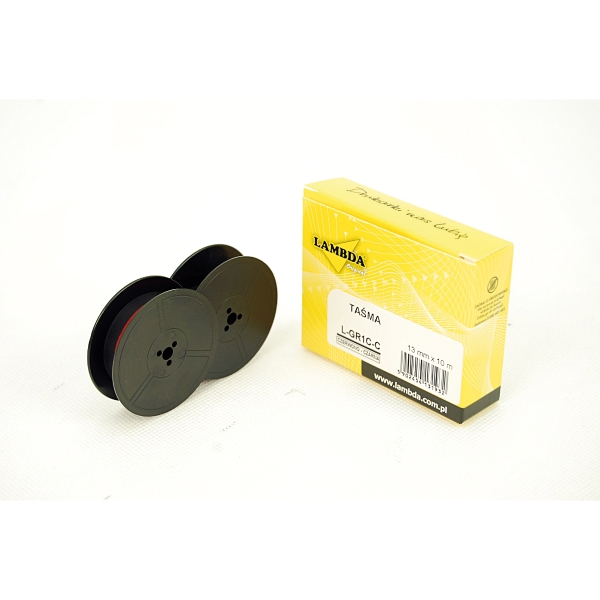 RIBBON T 2-ROLL NYLON BLACK-RED COMPAT