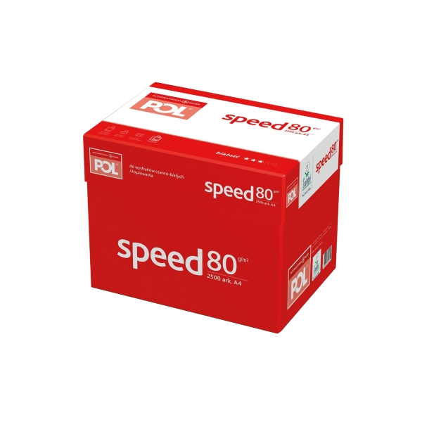 Papier POL Speed A4, 80 g/m², w opakowaniu 5 ryz po 500 arkuszy