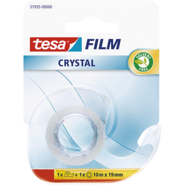 Taśma klejąca TESA Film Crystal, przezroczysta, 19 mm x 10 m, na podajniku