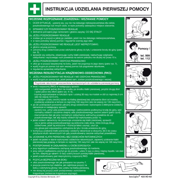 Instrukcja udzielania pierwszej pomocy, 350 x 250 mm