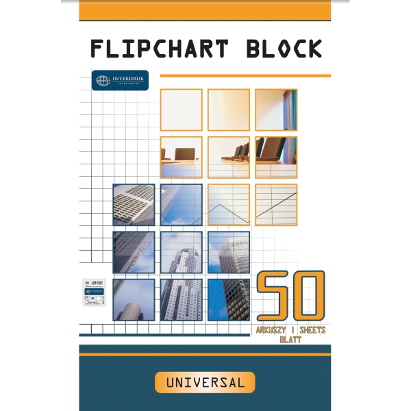 INTERDRUK FLIPCHART PAD PLAIN 50SHT