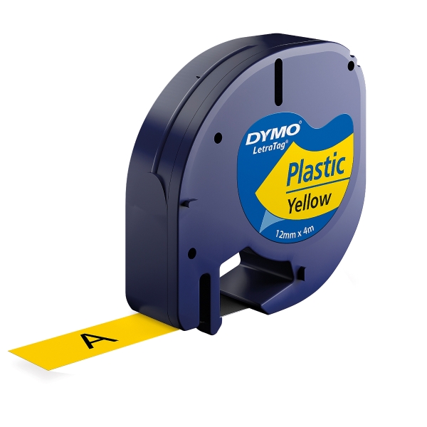 Taśma DYMO® Letratag do drukowania etykiet 12 mm, kolor druku/tła: czarny/żółty