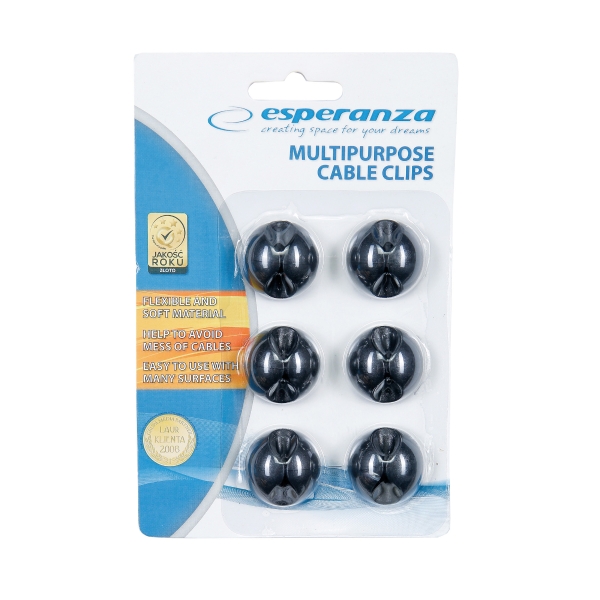 PK6 ESPERANZA EBA101K CABLE CLIPS BLACK