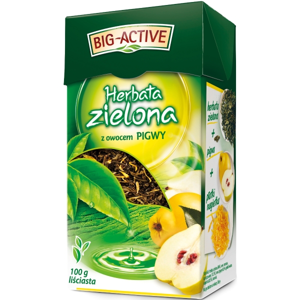 BIG-ACTIVE GREEN TEA W/QUINCE FRUIT 100G