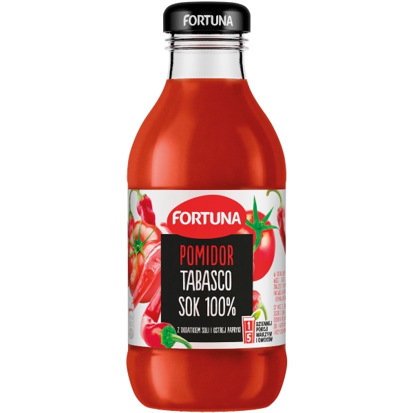 Sok FORTUNA pomidorowy z tabasco, 15 butelek x 0,3 l