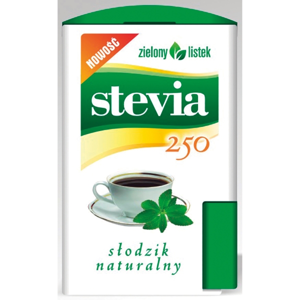 Słodzik ZIELONY LISTEK STEVIA, 250 tabletek