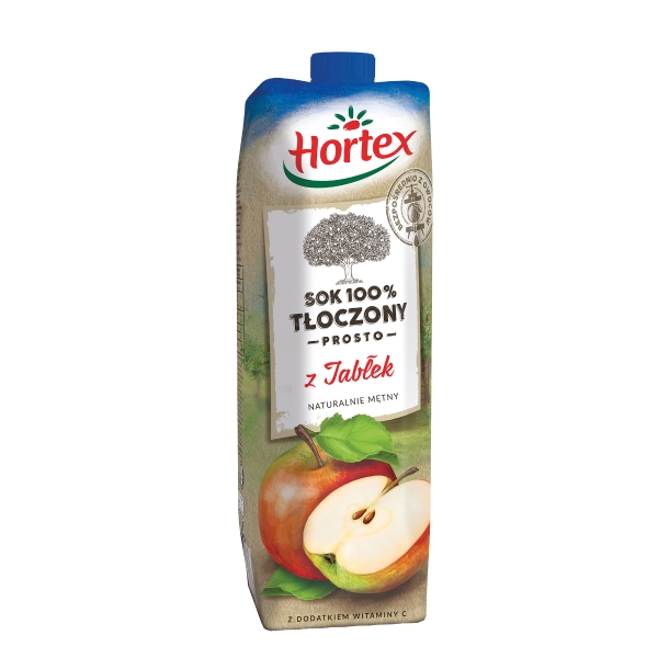 Sok HORTEX 100 Tłoczony z Jabłek, 1l