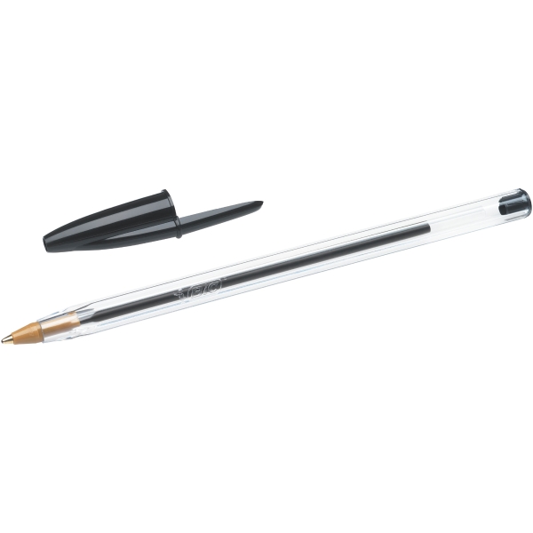 BIC CRISTAL BALL POINT BLACK PENS 0.7MM LINE WIDTH - BOX OF 50