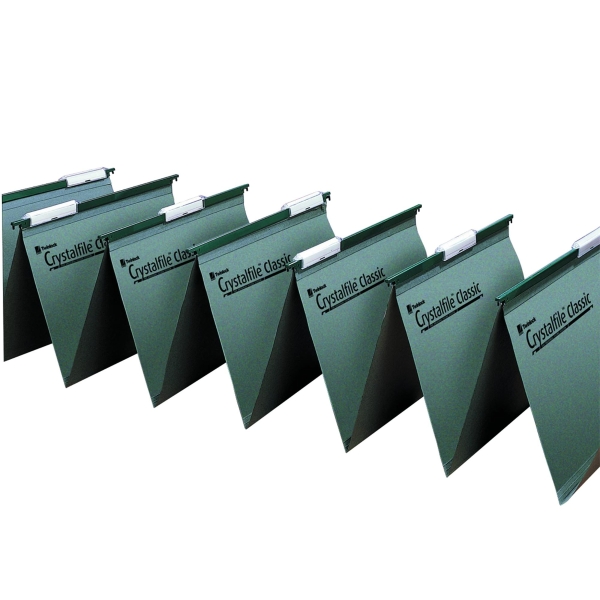 REXEL CRYSTALFILE WHITE LINKED TOP SUSPENSION FILE TAB INSERTS - PACK OF 50