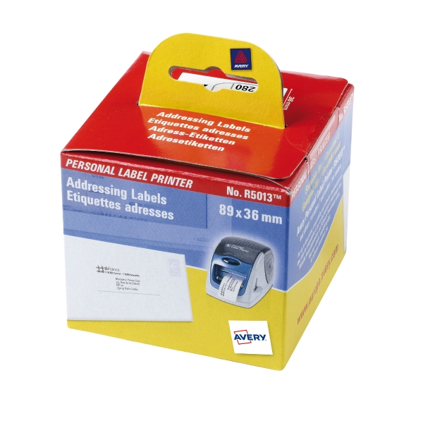 AVERY R5012 PERSONAL LABEL PRINTER ROLLS 28 X 89MM - ROLL OF 260