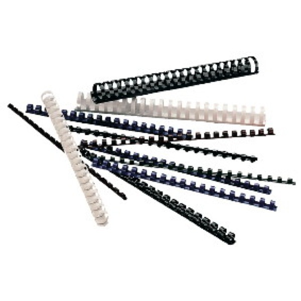 Plastikbinderücken Lyreco, A4, 21 Ringe, Rückenbreite: 8mm, schwarz, 100 Stück