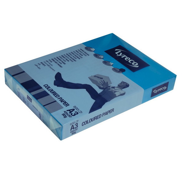 Kopierpapier Lyreco, A3, 80g, intensiv blau, 500 Blatt