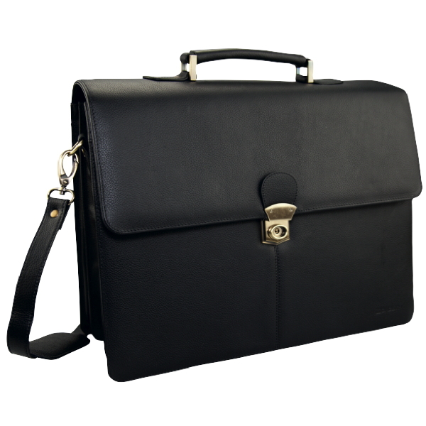 MONOLITH LEATHER BUSINESS BAG BLACK