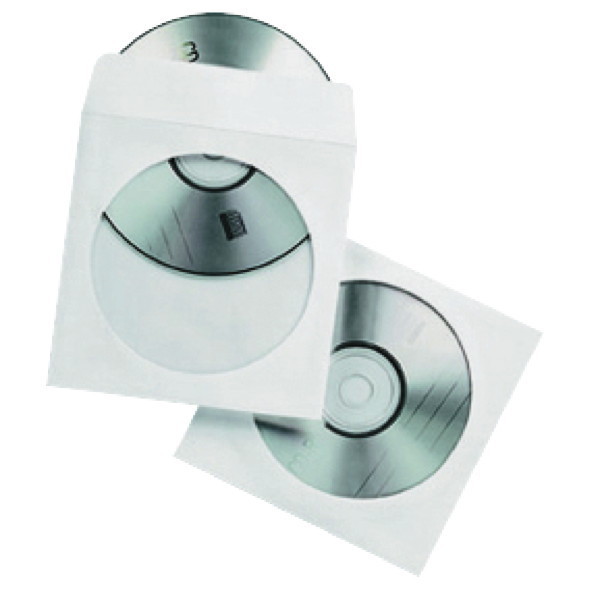CD-Hülle aus Papier mit Klarsichtfenster, weiß, 50 Stück