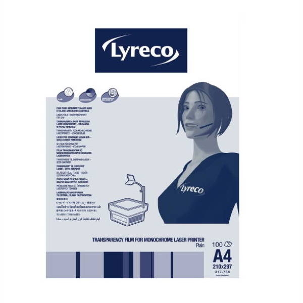 Lyreco Laser-Print Transparency Film A4 Clear - Pack Of 100