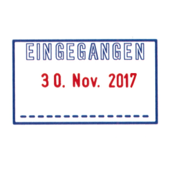 Datumsstempel Trodat Printy 4750/L1, mit Text: Eingegangen, selbstfärbend