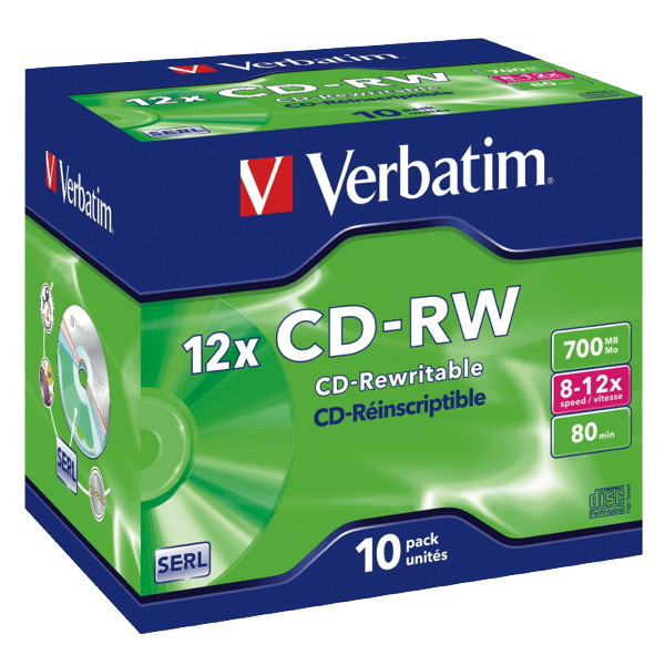 CD-RW Verbatim 43148, 700MB, 80Min, 8-12x, Jewel Case, 10 Stück