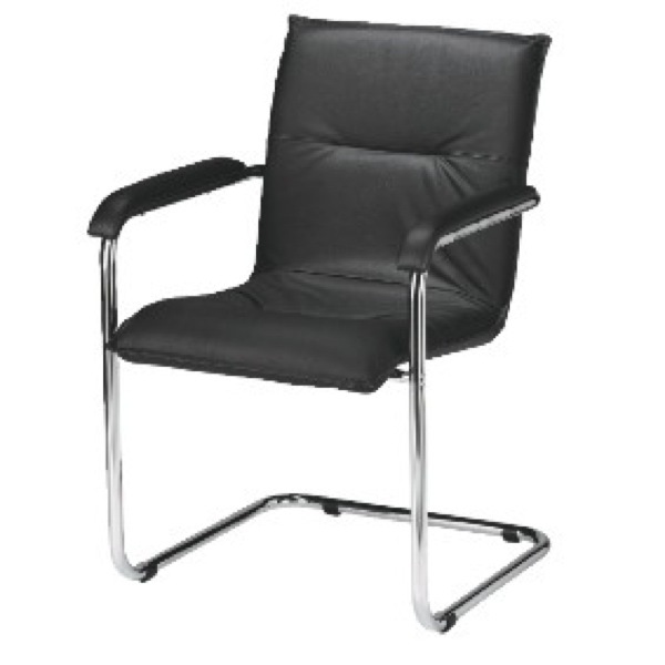 INTERSTUHL V409 RECEPTION CHAIR LEATHER BLACK