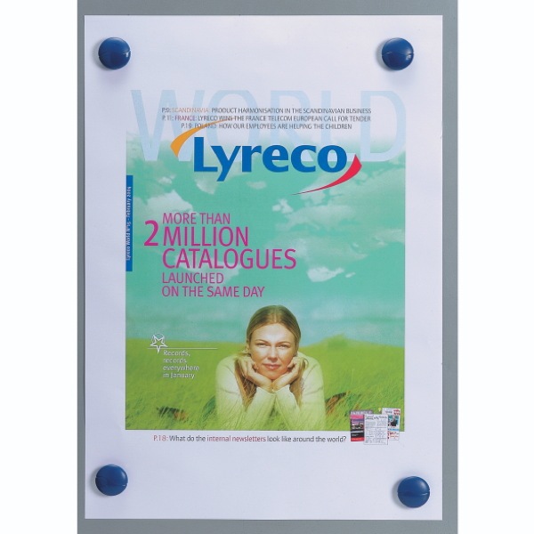 Lyreco Blue Magnets 27mm (Hold 9 Sheets) - Pack of 6