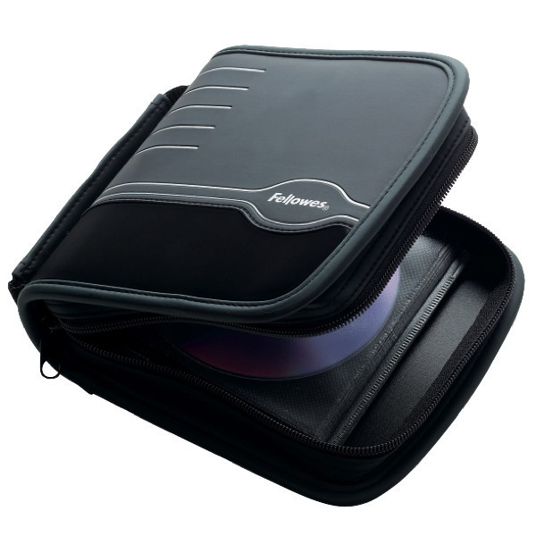 CD/DVD-Tasche Fellowes 8500001, für 32 CD/DVDs, Kunstleder, schwarz/silber/grau