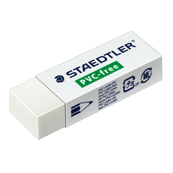 Radierer Staedtler 525B20, aus TPE, PVC frei, für Blei- und Buntstifte