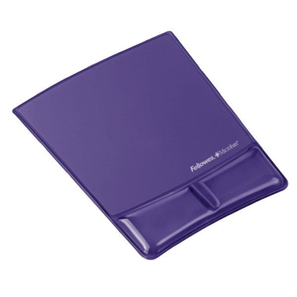 FELLOWES PURPLE CRYSTAL GEL MOUSE PAD WRISTREST WITH MICROBAN