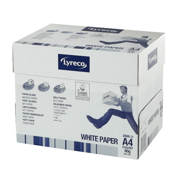 Kopierpapier Lyreco, A4, 80g, ungeriest, weiß, 2.500 Blatt
