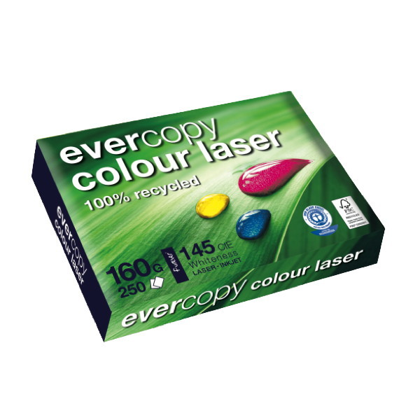 Farblaserpapier Evercopy 50032, A4, 160g, 145er-Weiße, 250 Blatt