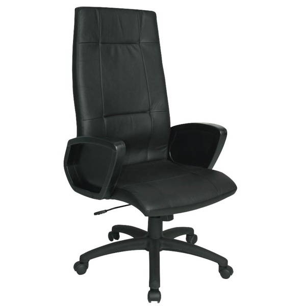 OMEGALINE LEATHER MANAGEMENT CHAIR BLACK