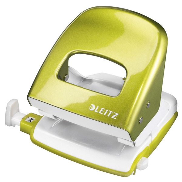 LEITZ WOW 2-HOLE PAPER PUNCH GREEN