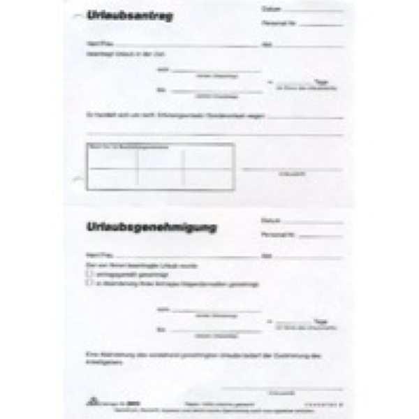 Urlaubsantrag RNK 2915, A5, 50 Blatt