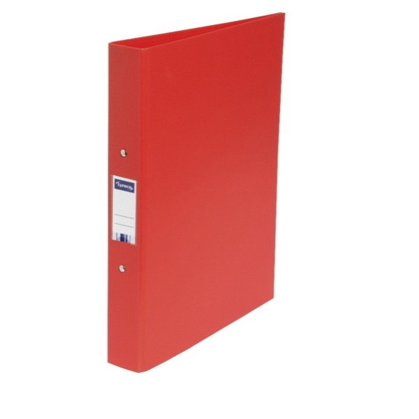 Lyreco A4 25mm Polypropylene 2 Ring Binder - Red, Pack of 10