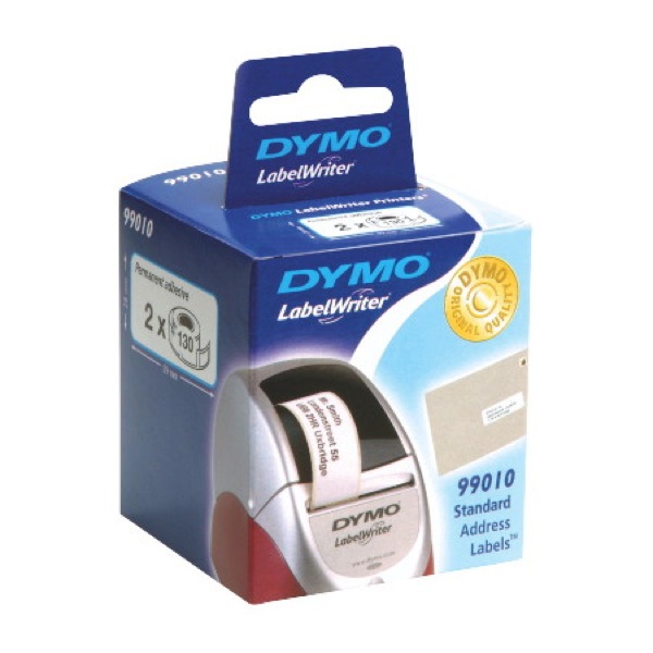 DYMO Self-Adhesive Address Labels - 28 mm x 89 m - 2 X Roll of 130