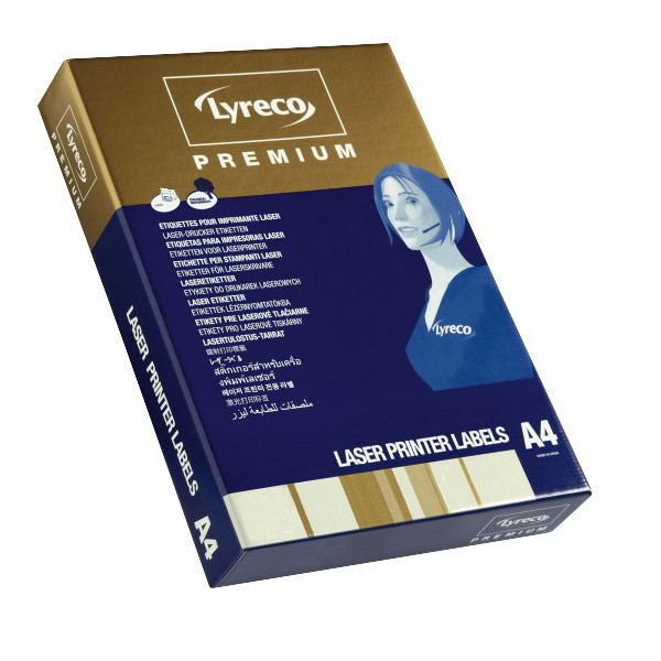 LYRECO PREMIUM LASER PRINTER LABELS 63.5 X 46.6MM - BOX OF 4500