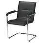 INTERSTUHL V409 RECEPTION CHAIR LEATHER BLACK