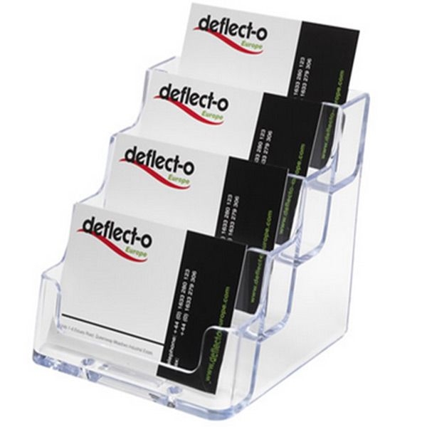 Deflecto 4 Tier 4 Pocket Landscape Business Card Holder