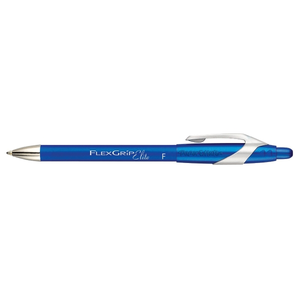 Paper Mate Flexgrip Elite Ballpoint Pen Medium Retractable Blue - Box Of 12