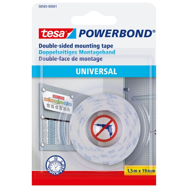 tesa Powerbond Universal Mounting Tape, 1.5M x 19mm