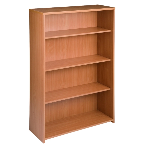 Universal bookcase 1440mm high with 3 shelves - beech - Delivery only