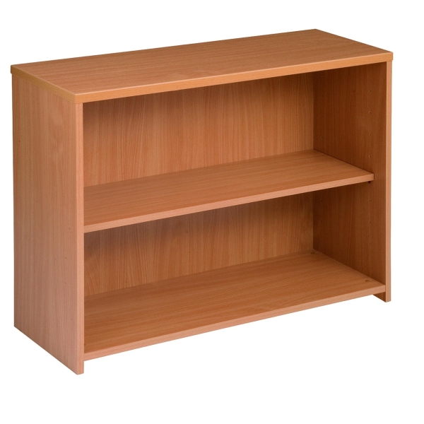 Universal bookcase 740mm high with 1 shelf - beech - Delivery only