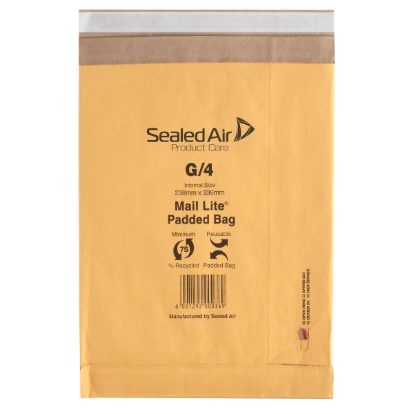 Mail Lite Padded Bags G4 238 X 336mm - Box of 50