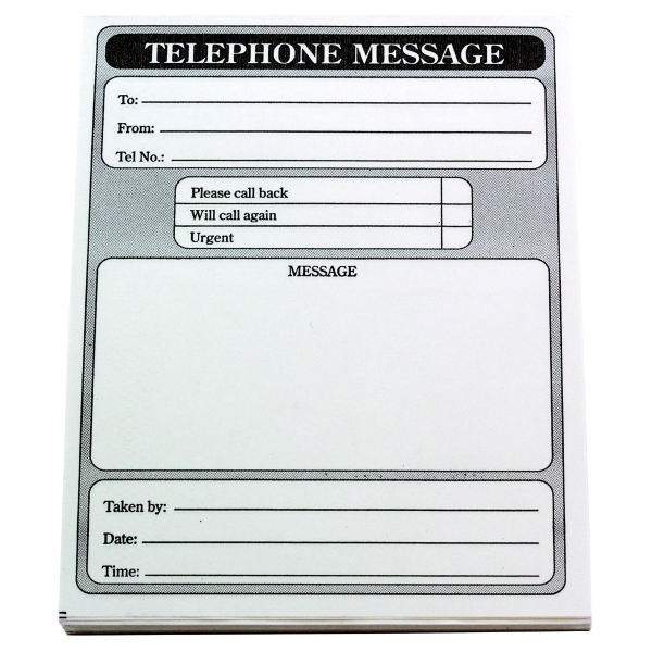 Telephone Message Pads 102 X 127mm - Pack of 10 Pads (10 X 80 Sheets)